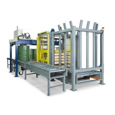 200升鐵桶碼垛，潤滑油、化工行業200L桶移載式碼垛機